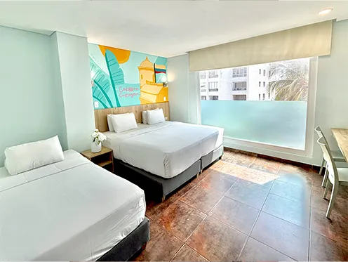habitacion para tres personas en bocagrande cartagena