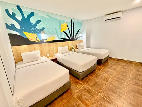 habitacion para tres personas en bocagrande cartagena