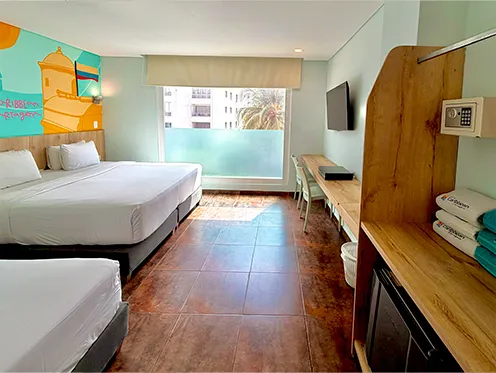 habitacion para tres personas en bocagrande cartagena cerca a la playa