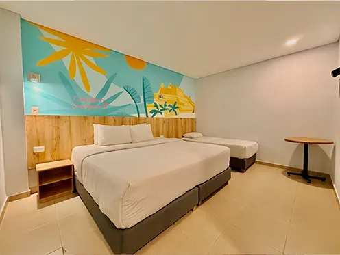 Habitacion familiar para tres personas en bocagrande cartagena
