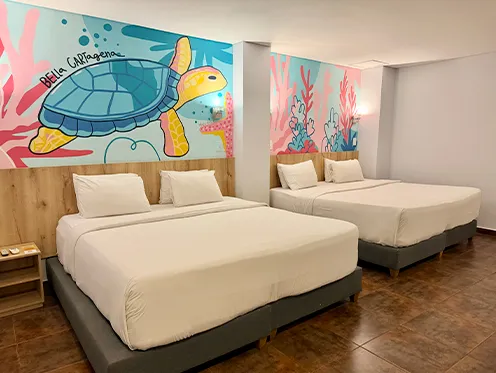 habitacion para cinco personas en bocagrande cartagena
