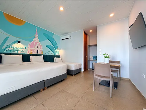 habitacion en bocagrande cartagena para 3 personas