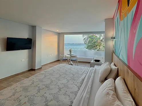 habitacion con vista al mar en bocagrande