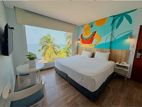 habitacion vista al mar en bocagrande cartagena