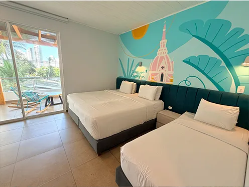 habitacion para tres personas en bocagrande cartagena cerca a la playa
