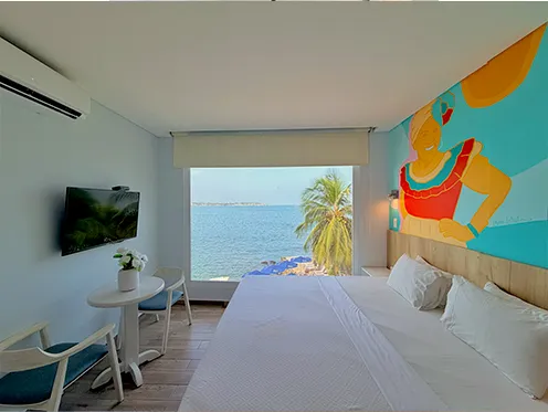 habitacion vista al mar en bocagrande cartagena